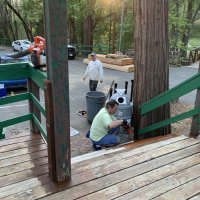 Tyler painting railing